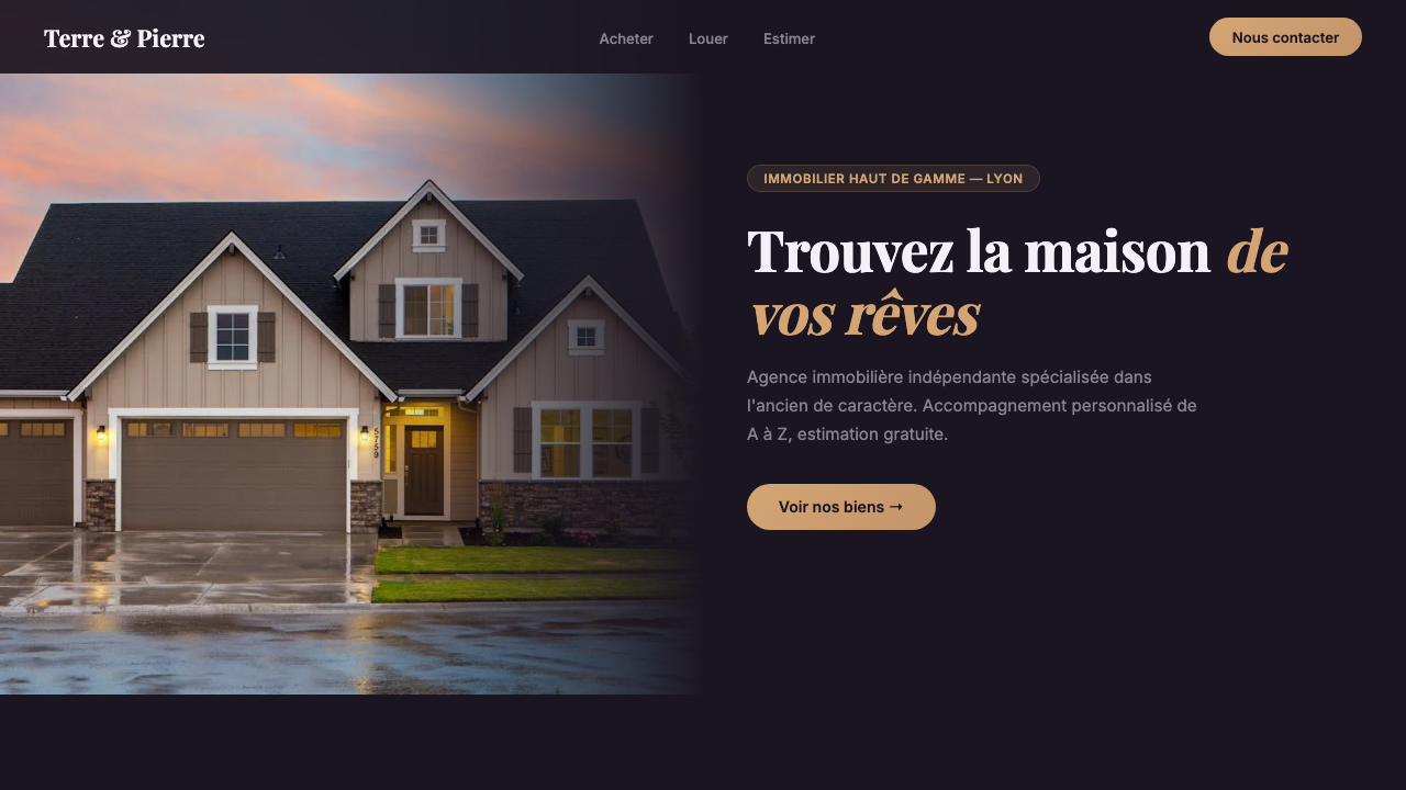 Terre & Pierre — Immobilier